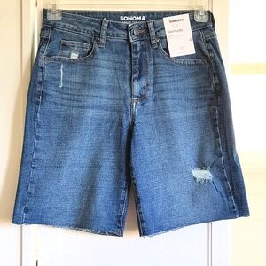 SONOMA Bermuda Shorts High Rise Relaxed Fit Denim Shorts Women’s Misses Size 4